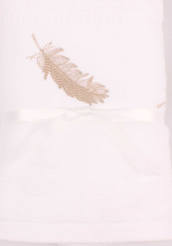 Hand Towel Embroidered Feather
