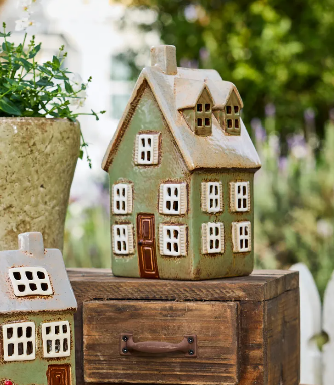 Alsace Tea Light Cottage Tall sage