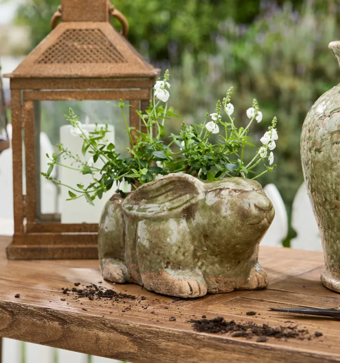 Celadon Rabbit Planter