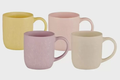 Floral Embossed Barrel Mugs set of 4