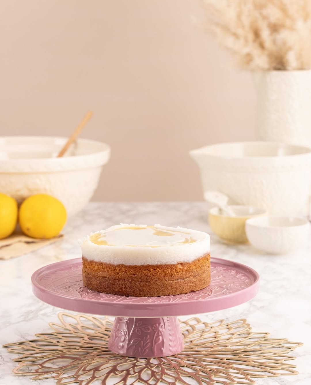 Mason Cash Meadow Pink Cake Stand