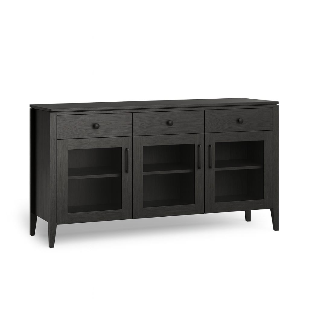 Steen China Cabinet - 3 Drawers & 3 Doors with Glass Doors