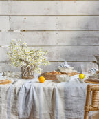 Stripe Linen Tablecloth Plae Blue Small 280cmLx150cmW