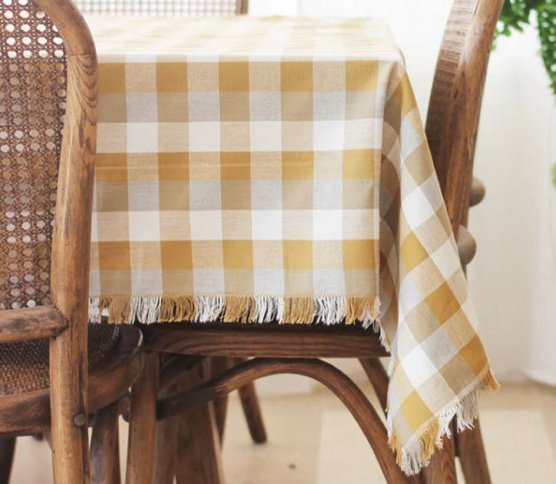 Tablecloth Double Check Yellow Sunset