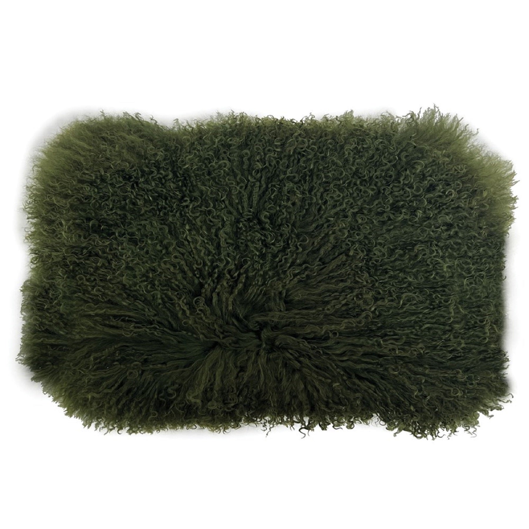 Cushion Tibetan lamb Forest Green