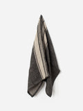 Twill Tea Towel Wide Charcoal Band