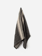 Twill Tea Towel Wide Charcoal Band