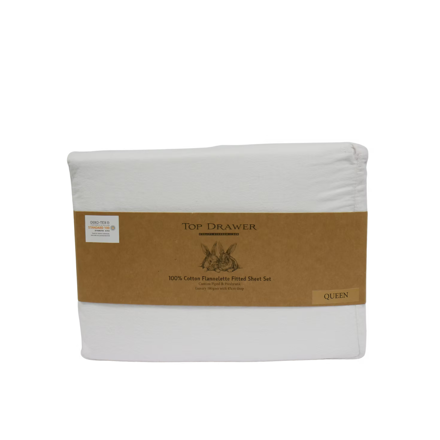 Flannelette Sheet Set King Single White