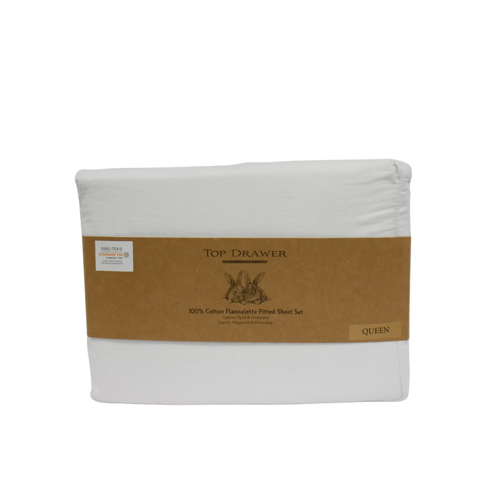 Flannellete Sheet Set Queen White
