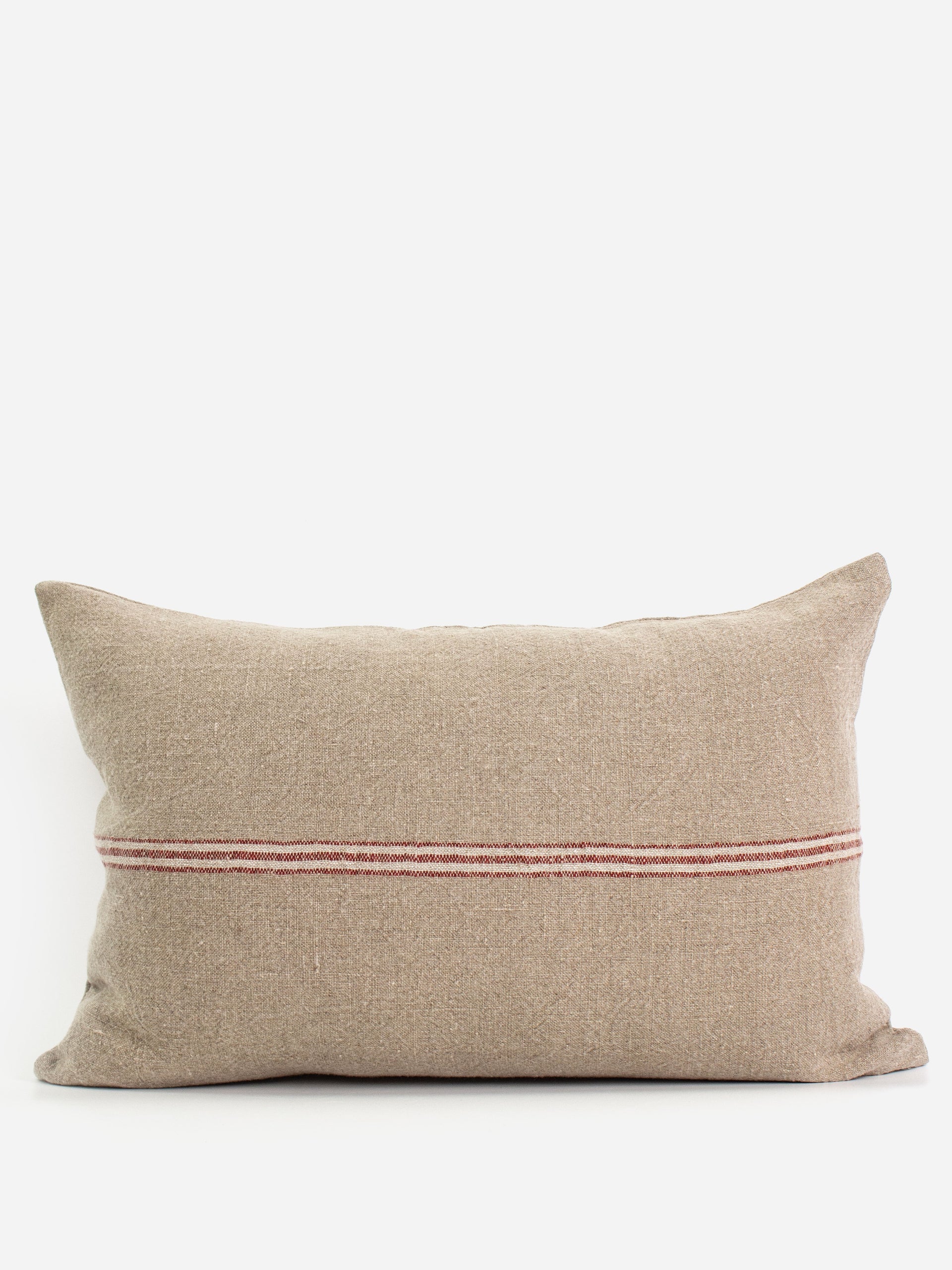 Woven Stripe Cushion Cover Red