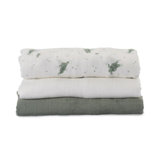 Muslin Wraps set of 3 Turtle Bay