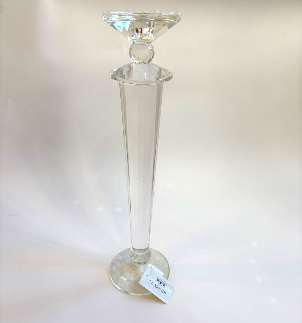 Crystal Cut Candle Holder Large