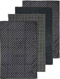 Ladelle Benton Microfibre Kitchen Tea Towel Pack 4 Charcoal