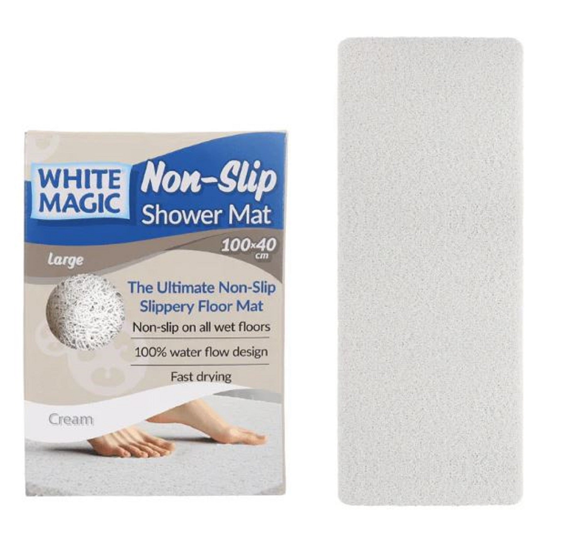 Non-slip Shower mat Large Cream