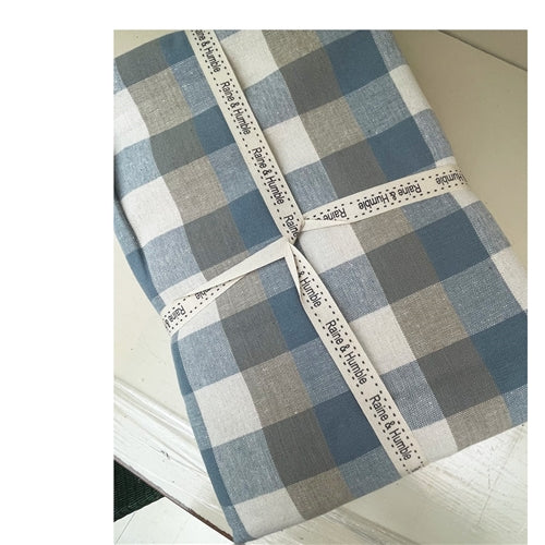 Tablecloth Double Check Blue Haze 140cm W x 240cm L