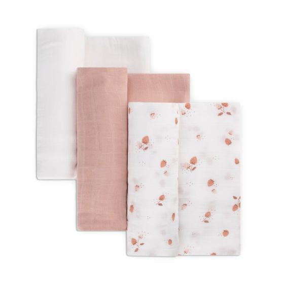 Muslin Wraps set of 3 Dusty Rose