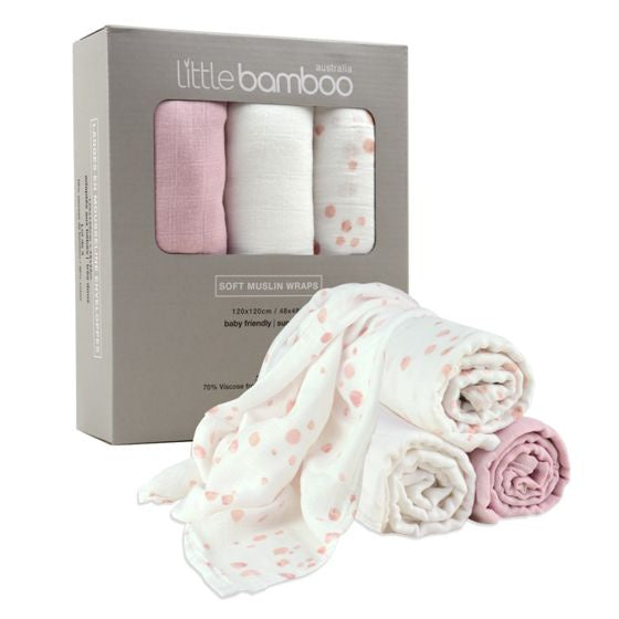 Muslin Wraps set of 3 Dusty Pink