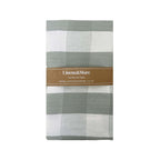 Tea Towel Basket Weave Plaid Fog