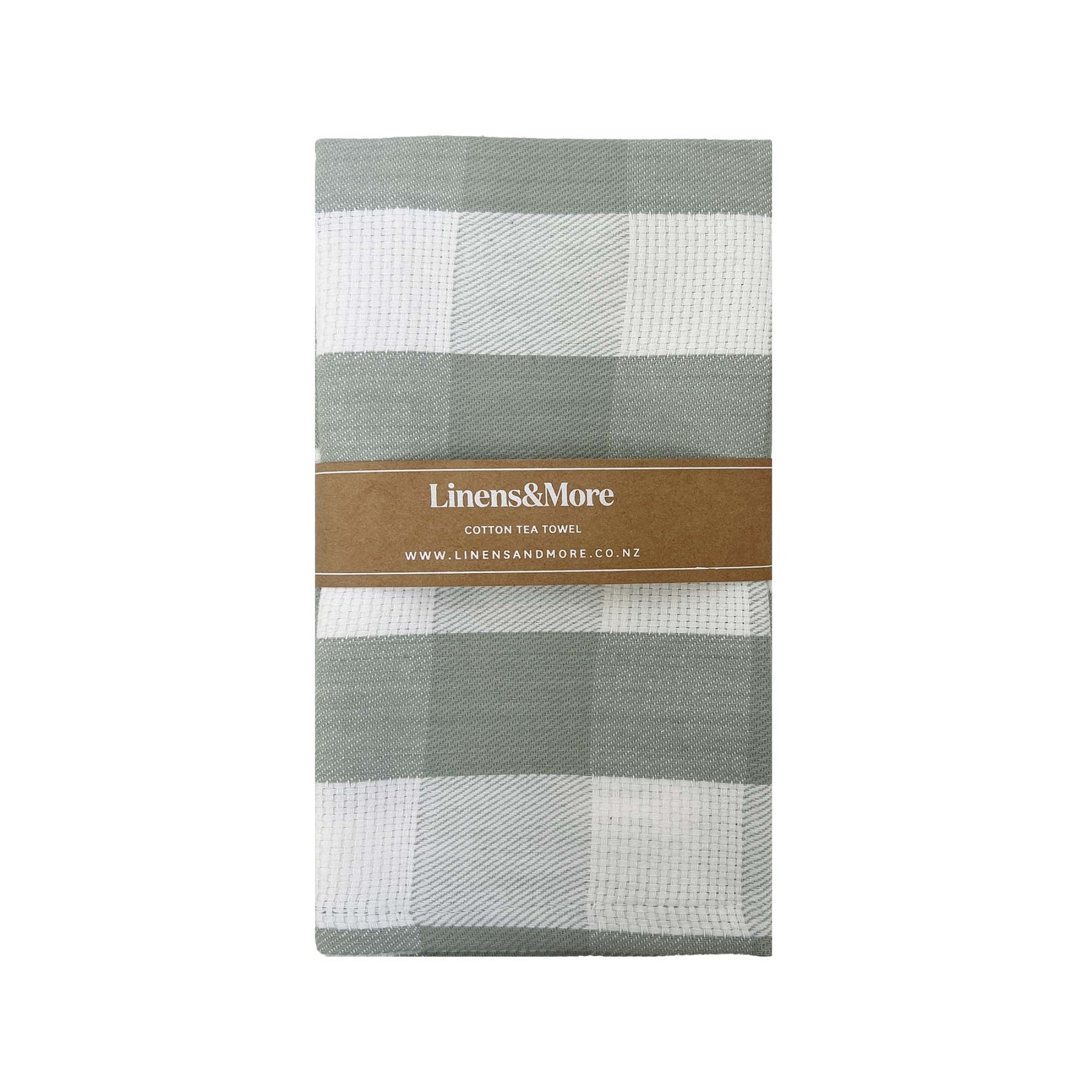 Tea Towel Basket weave Plaid Fog