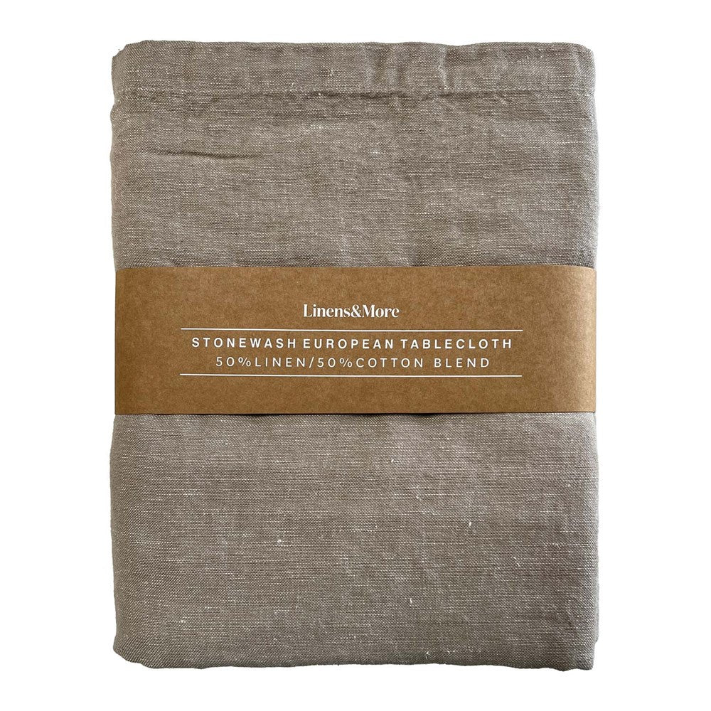 Forage Tablecloth  Chambray Taupe 250cmLx150cmW