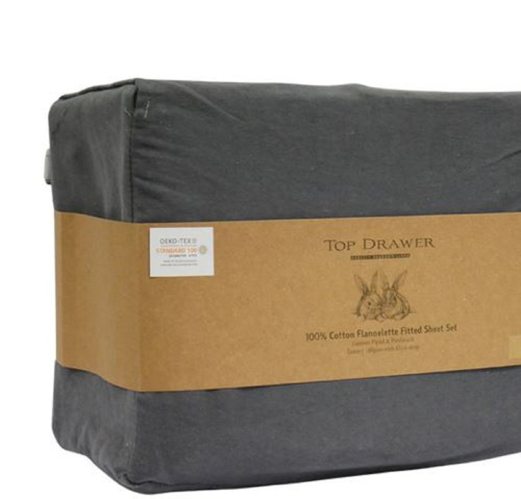 Flannelette Sheet set Super King Graphite