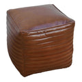 Leather Pouf Footstool