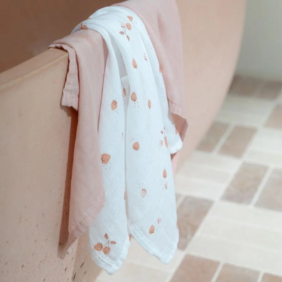 Muslin Wraps set of 3 Dusty Rose
