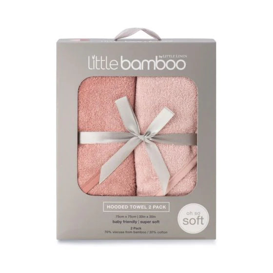 Hooded Towel set of 2 Dusty Rose