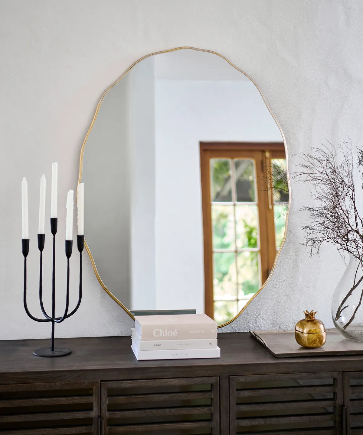 Oval Wave Mirror Large