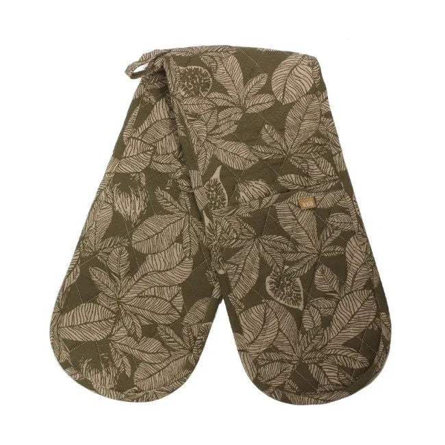 Double Oven Glove Burnt Olive Fig Tree