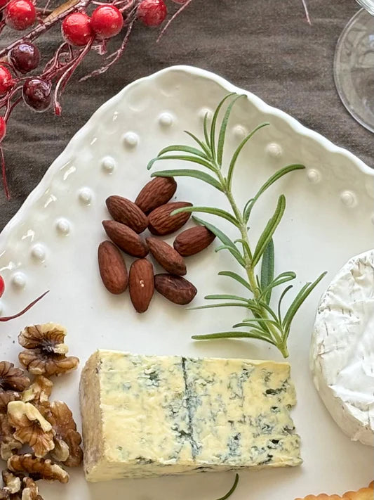 Beaded Platter White