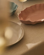 Ruffle Rectangle Platter Icy Pink (XL)