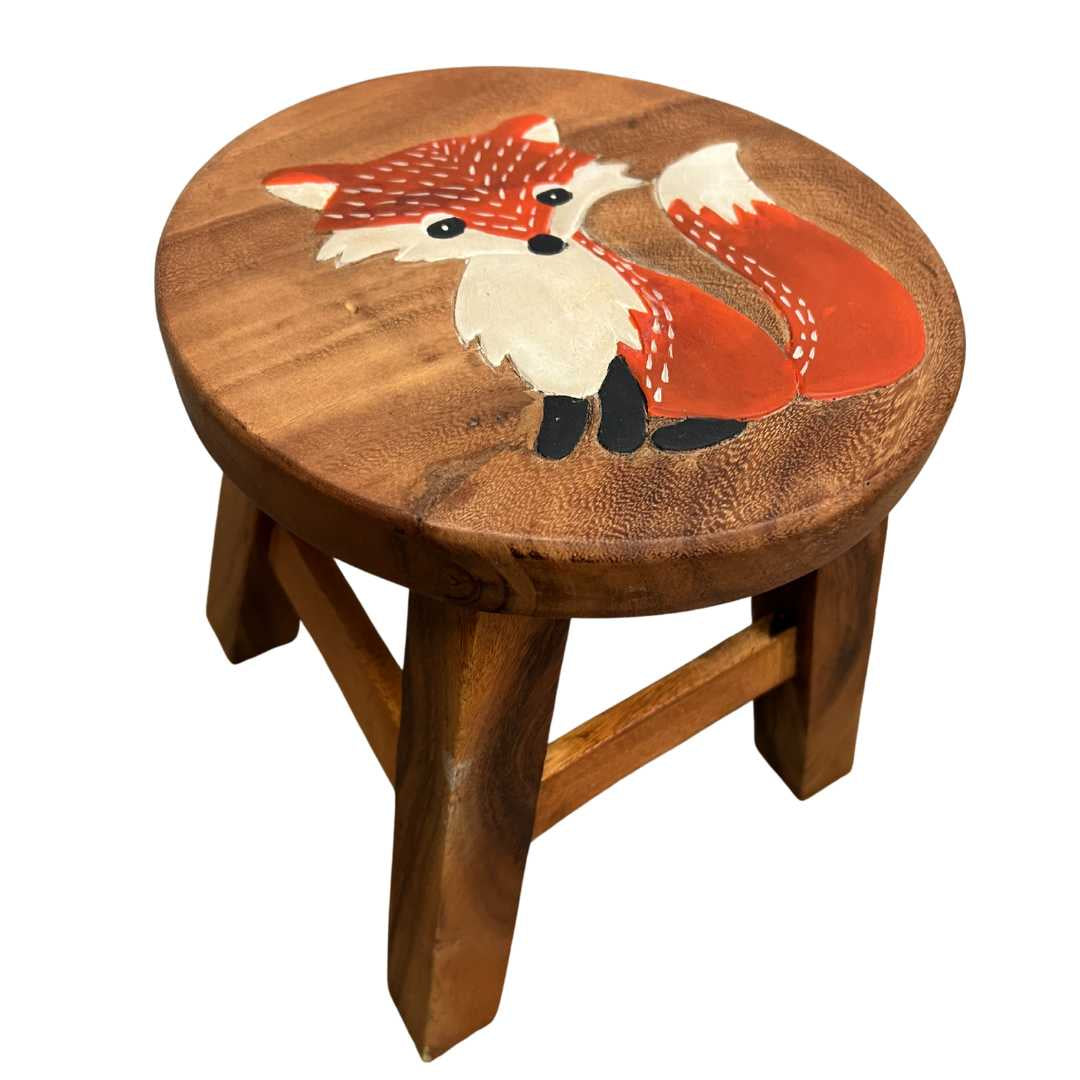 Fox  Kids wooden stool