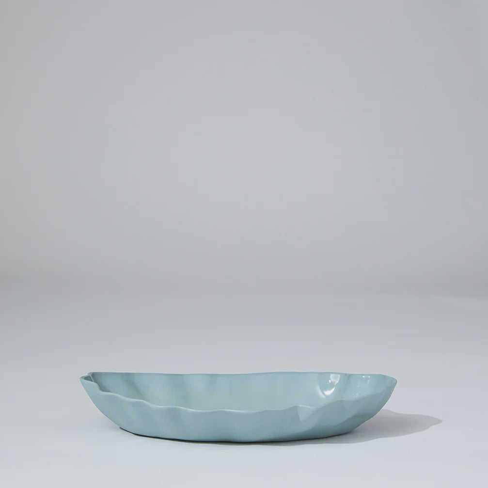 Ruffle Rectangle Platter Light Blue (M)