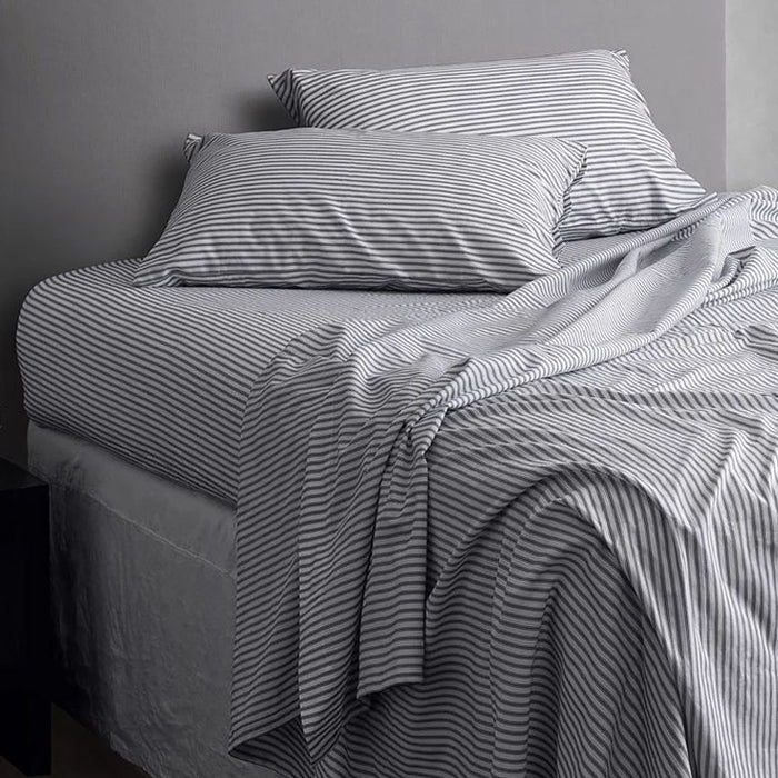 King Size Sheet Set – Black Ticking (100% Cotton)
