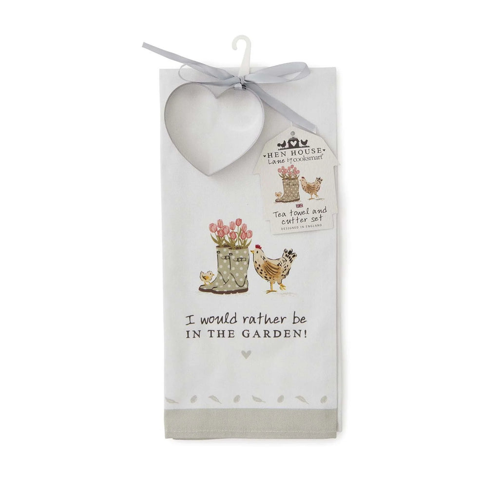 Hen House Tea Towel and Cookie Cutter Set