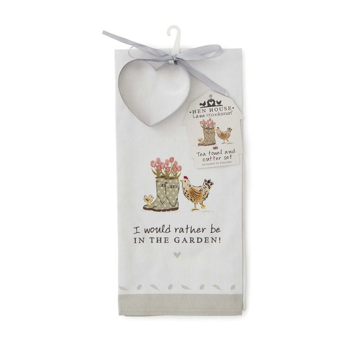 Hen House Tea Towel and Cookie Cutter Set