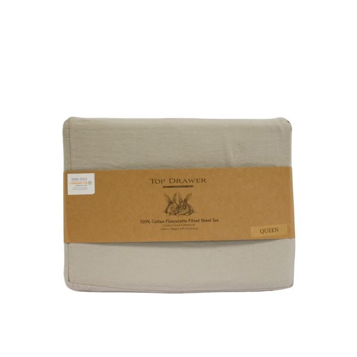 Flannelette Sheet set King Single Silver