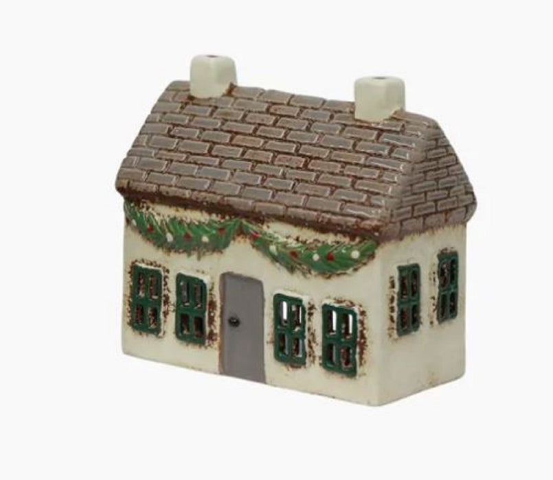 Christmas Tea Light Cottage with Swag