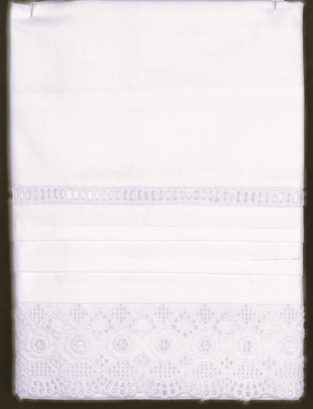 Embroidered Pillow Case Vintage One Pair