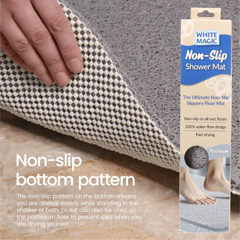 Non Slip Shower Mat Large Platinum