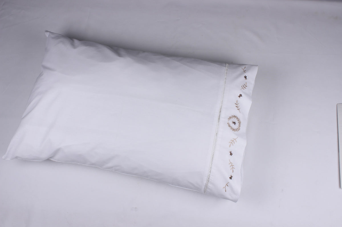 Embroidered Pillowcase Bee