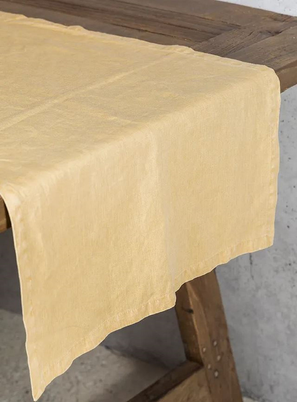 Table Runner Butter 100% Linen