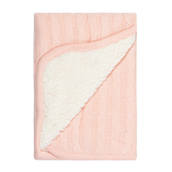 Cotton Baby Blanket Sherpa Pink