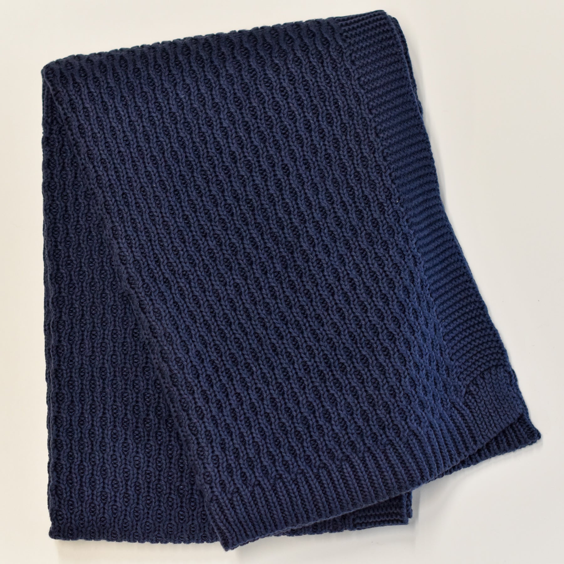 Knitted Baby Blanket Pink/Taupe/Navy