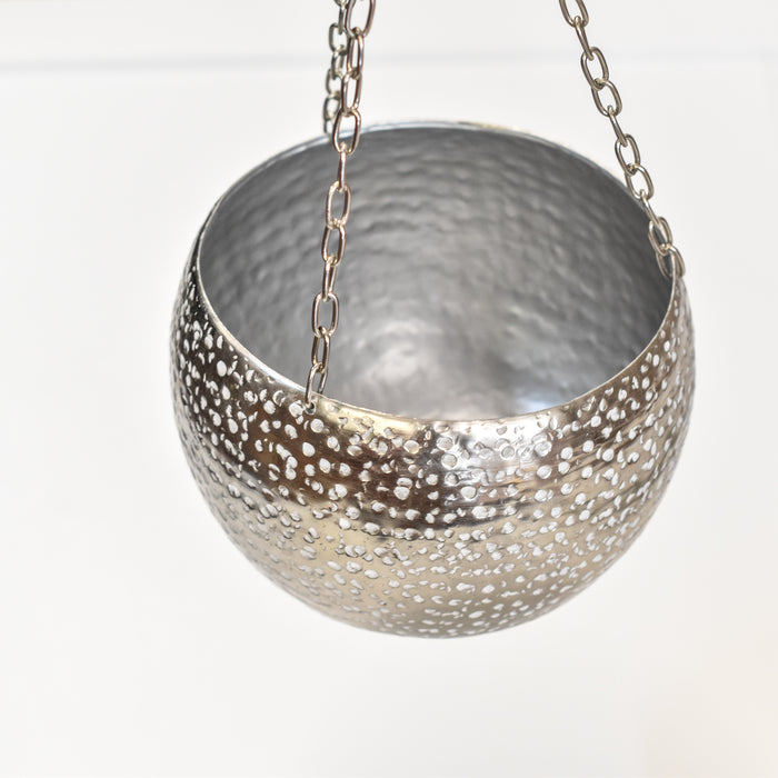 Silver Hanging Basket