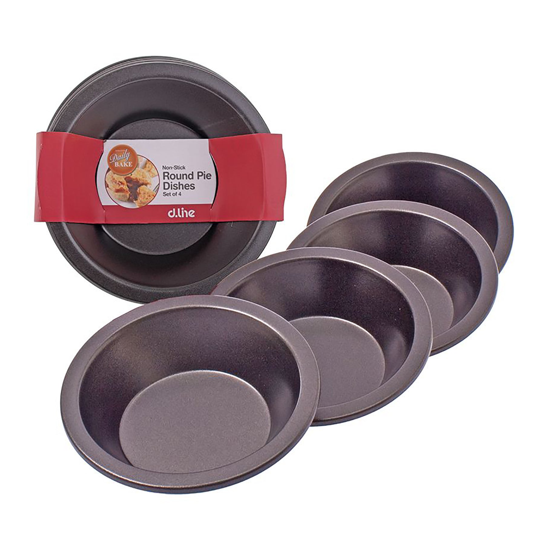Daily Bake Non Stick Round Pie Dish 12cm - Set of 4