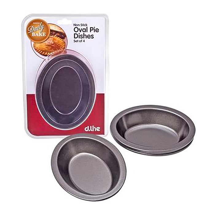 Daily Bake Non Stick Oval Pie Dish 14x10 Set of 4