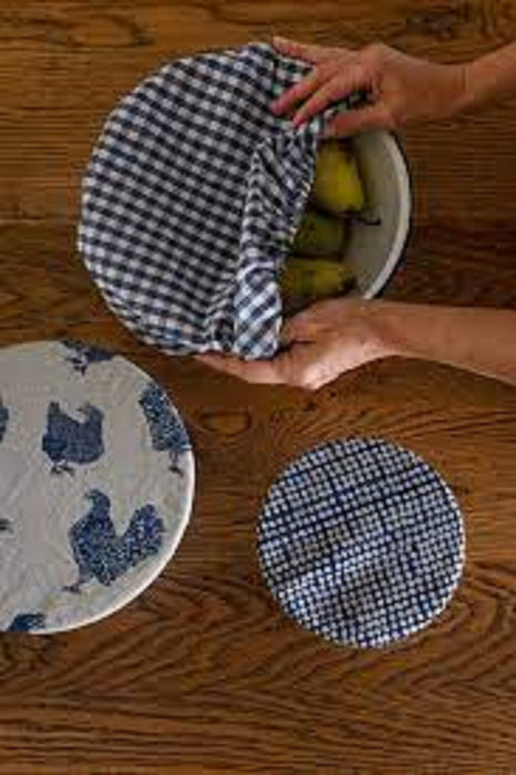 Gingham Food covers set of 3 Blueberry