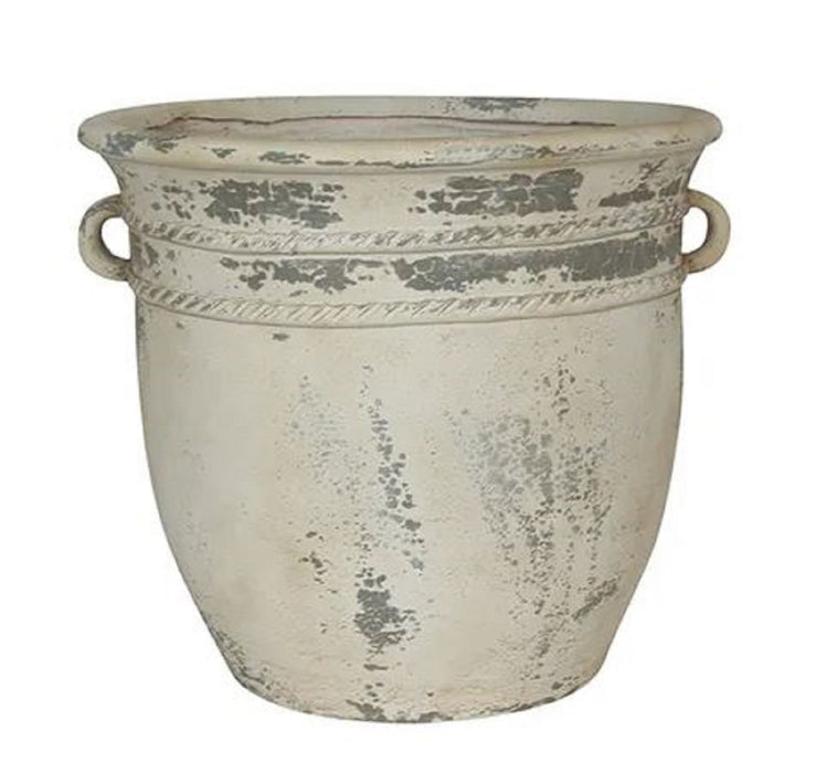 Aged White Handled Pot